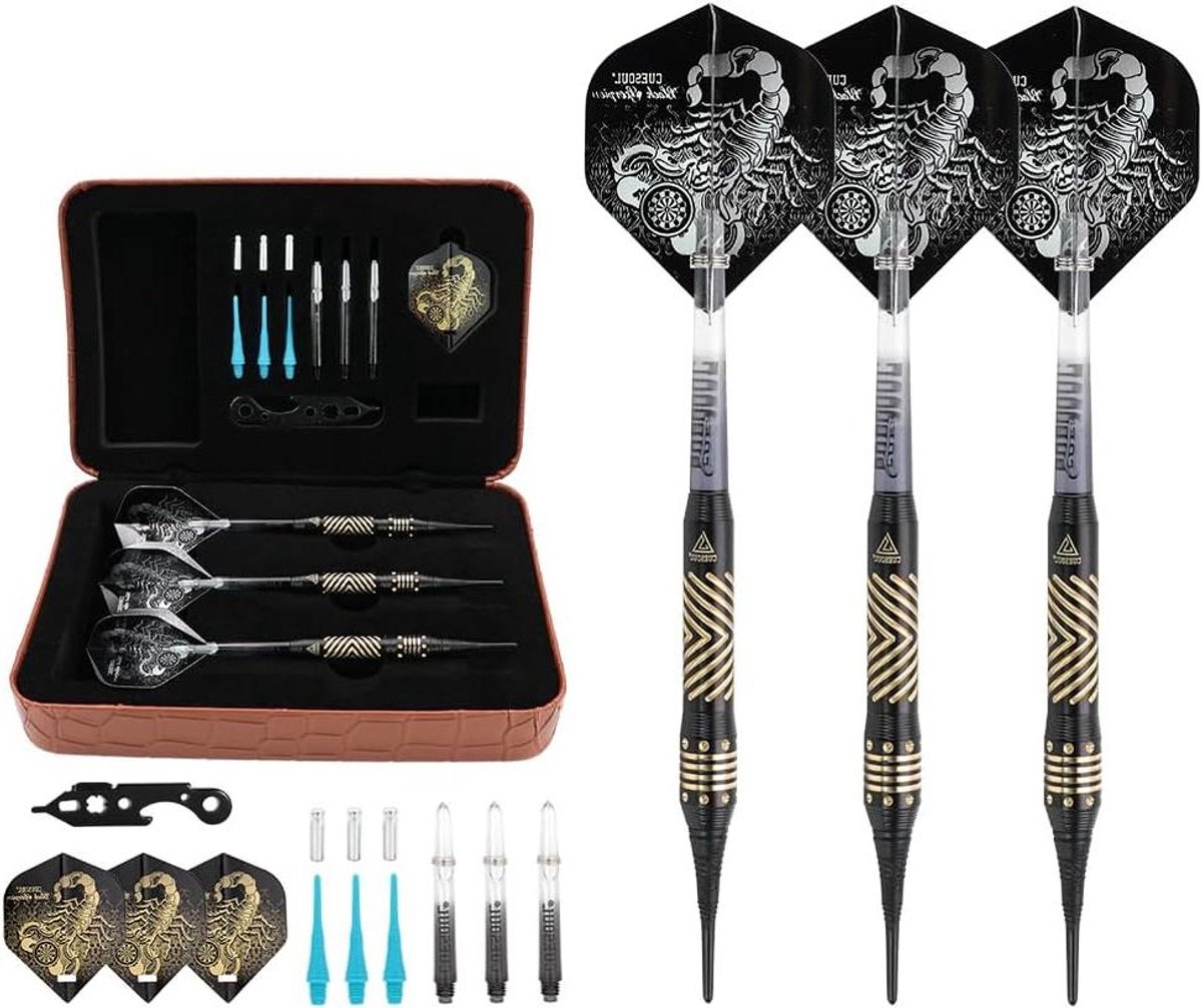 Zachte Punt Darts - Dartpijlen Set - Huis Dartspellen - Schorpioen Design - 16 gram - Zwart