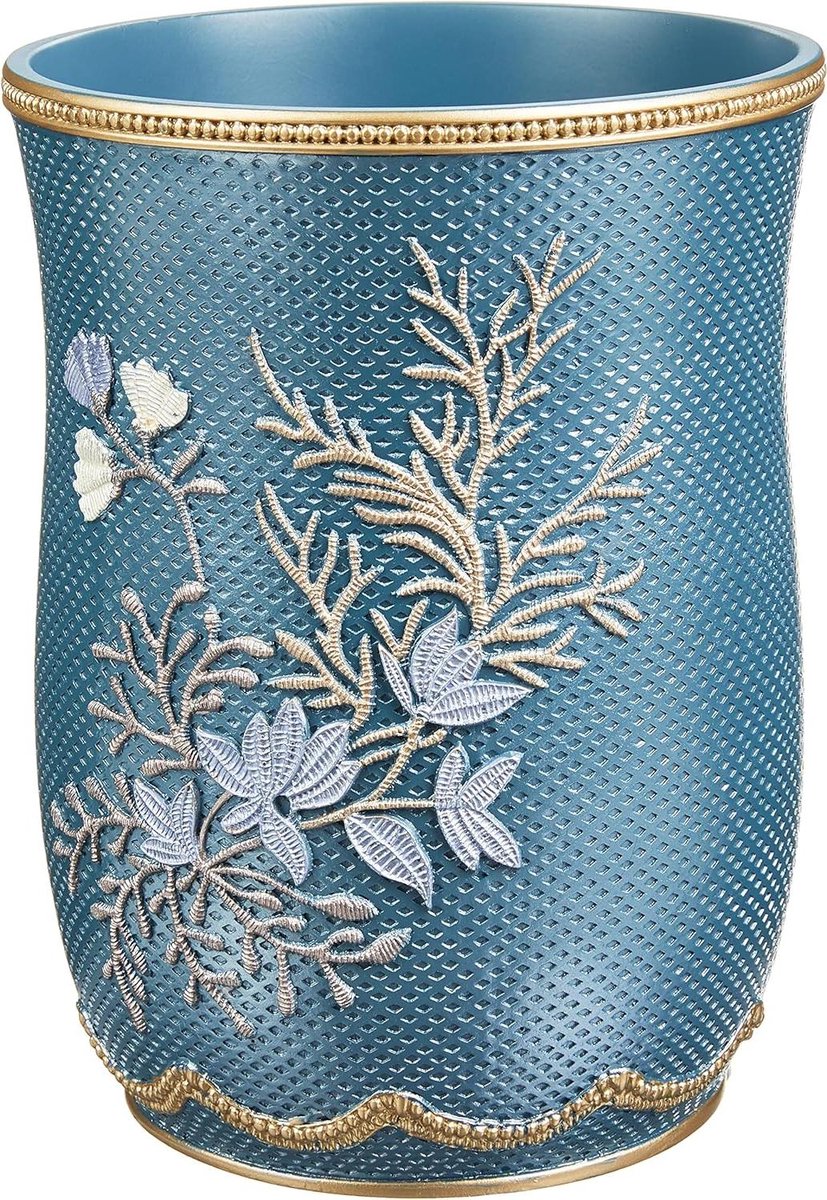 Prullenmand Badkamer - Afvalmand Cilindrisch - Badkamer Inrichten - Strak Modern Design - 22.86 x 15.24 x 24.13 cm - Leiblauw