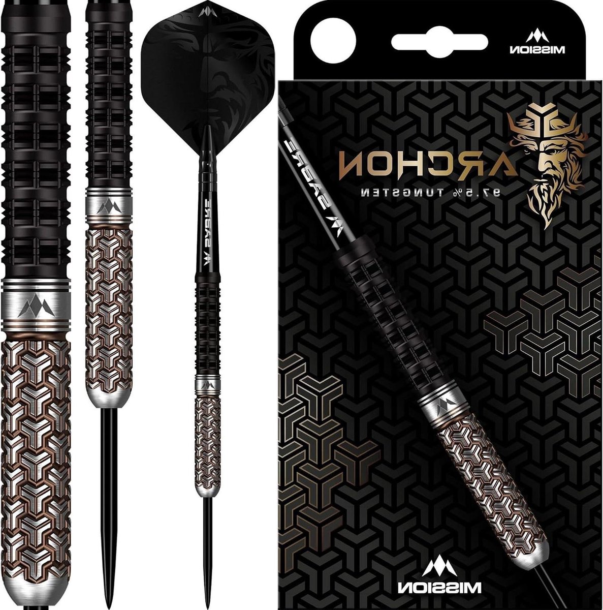 Stalen Darts - Dartpijlen Wolfraam - Precisie Werpen - 97.5% Wolfraam - 22 Gram - Zwart Brons