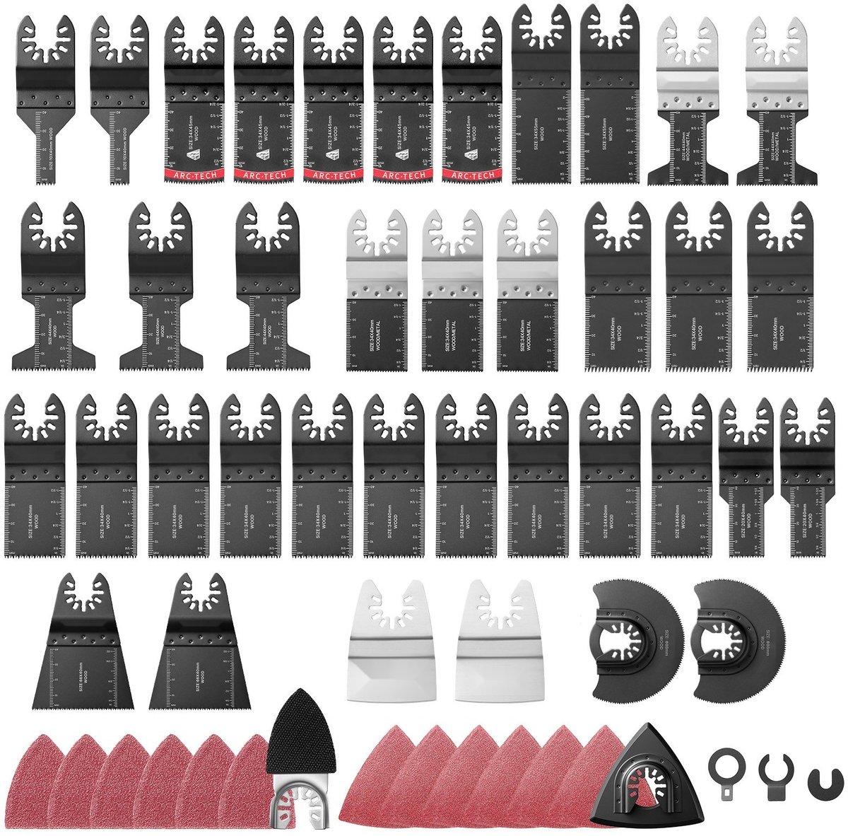 Multitool accessoireset - Oscillerend Gereedschap - 160-delig - 36 Zaagbladen - 2 Schuurpads - 2 Schrapers - 120 Schuurvellen - Voor Hout Kunststof Metaal