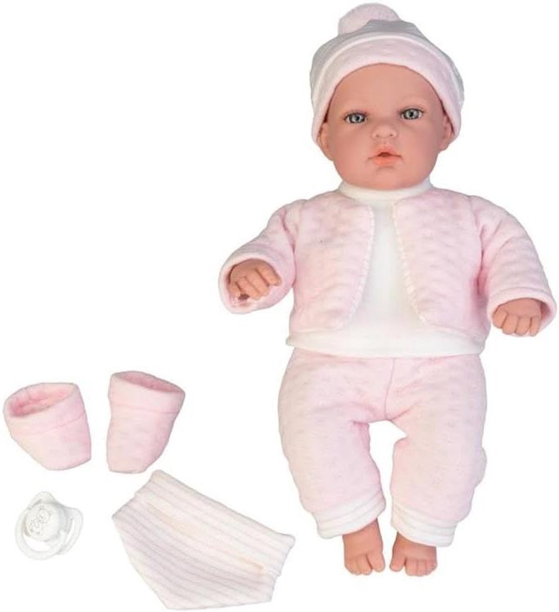 Babypop Meisje - Pasgeboren pop Knuffelpop - Rollenspel - Realistische Details - 33 cm - Roze