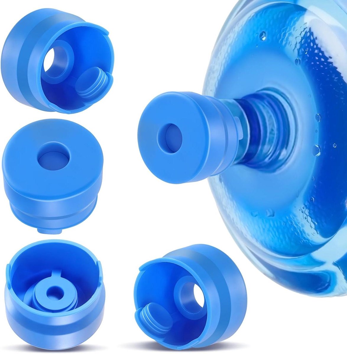 Waterkan Dop - Herbruikbare Deksel - Water Opslag - Lekvrij Ontwerp - Set van 5 - Hemelsblauw