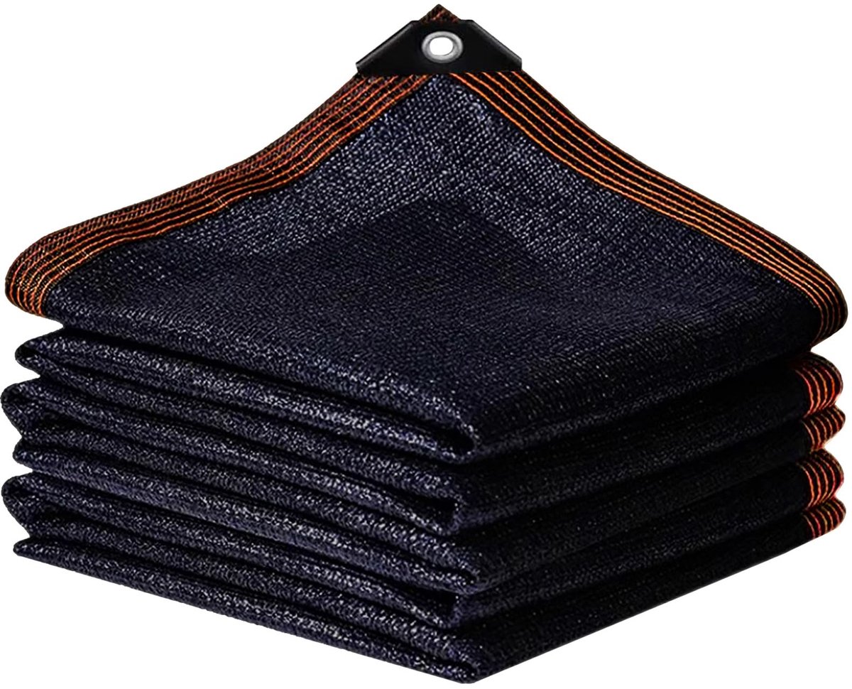 Zwarte Schaduwnet, 70% UV-Schaduwnet met Inslagringen, Zwarte Schaduw Doek Schaduwdoek voo