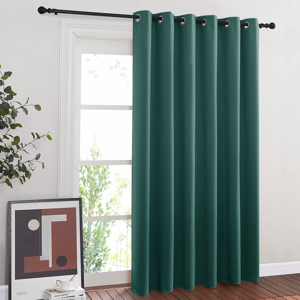 Slaapkamer venster verduisterende gordijnpaneel - woondecoratie thermisch geïsoleerd verduisteringsgordijn/gordijn voor loft, kamer (hunter groen, 1 paneel, 80 x 84 inch)