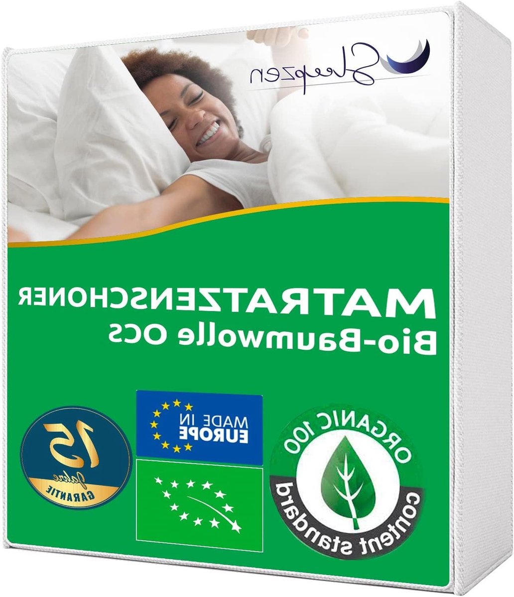 Matrasbeschermer - Matrashoes Molton - Bed Drogen - Biologisch Katoen Gecertificeerd - 200x200 cm - Natuurlijk