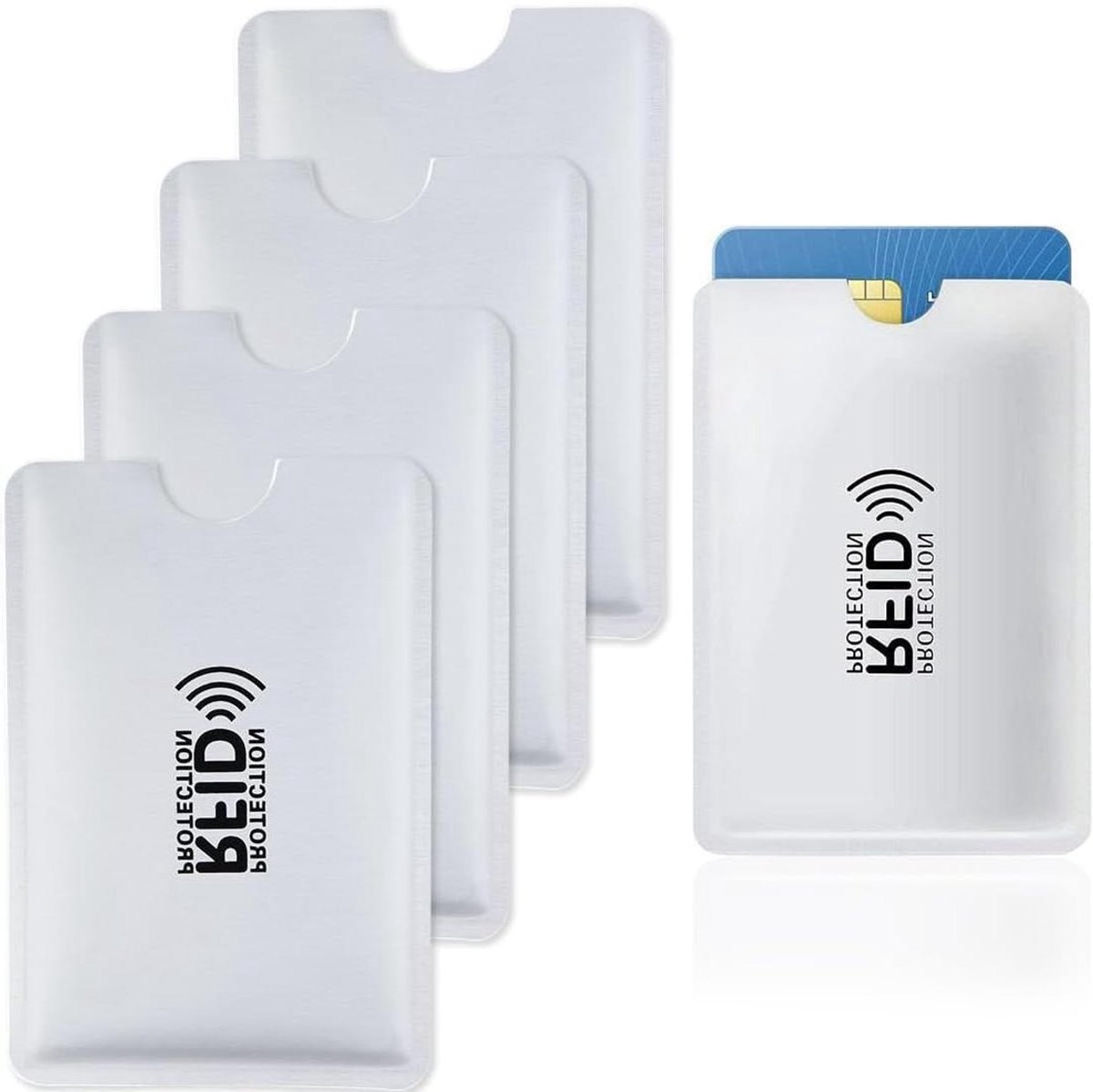 RFID Beschermhoezen - Kaarthoesjes - Veilig Betalen - Diefstal Preventie - 5 Stuks - Zilver