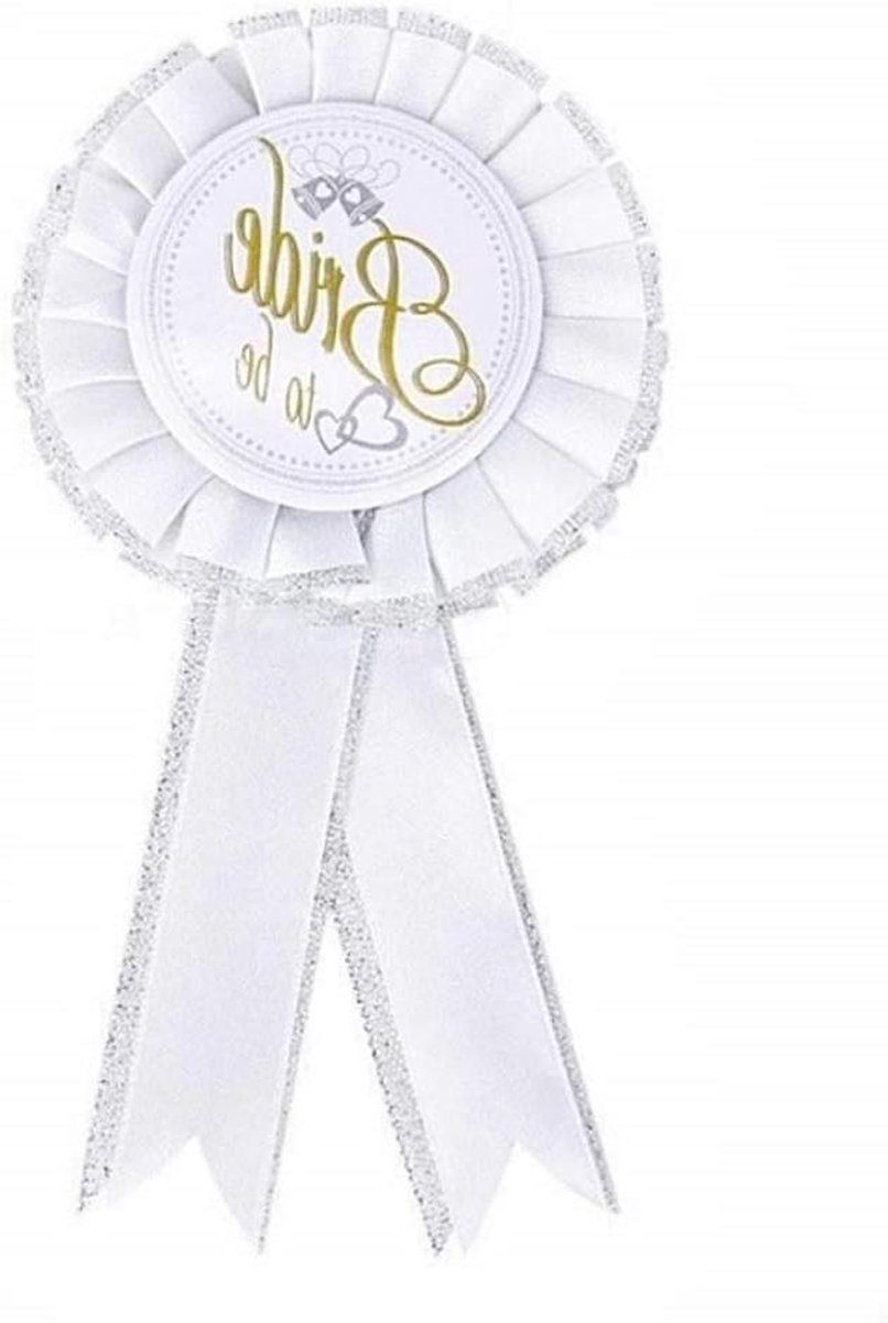 Bruids Accessoire Set - Aanstaande Bruid - Vrijgezellenfeest Vieren - Compleet Gezelschap Set - 15cm x 9cm - Wit