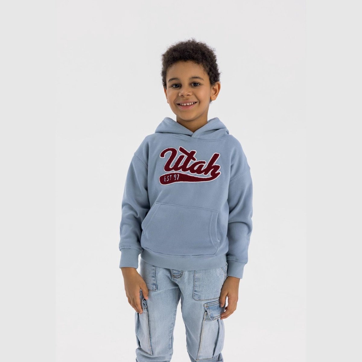 Minoti hoodie jongens met capuchon - katoen - blauw
