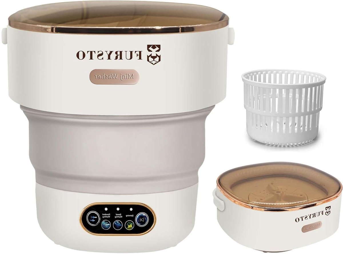 Draagbare Wasmachine - Mini Wasmachine Opvouwbaar - Kleine Kleding Wassen - Ruimtebesparend Opvouwbaar - 16L - Wit