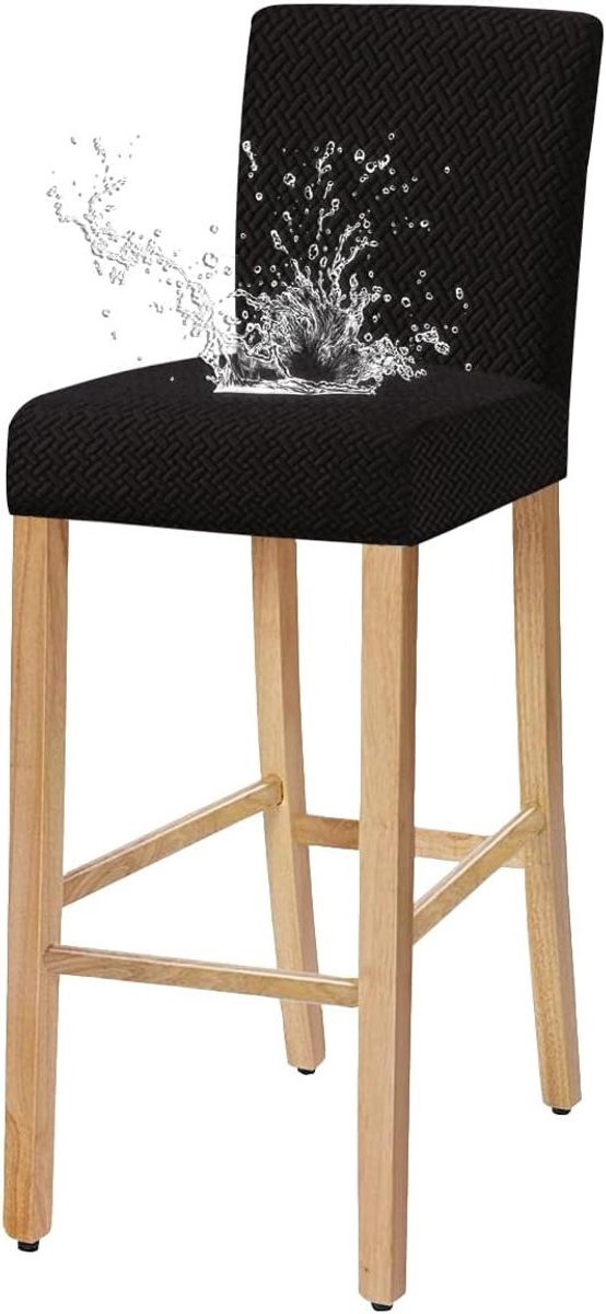 Krukhoezen - Stoelhoezen barkruk - Meubels Vernieuwen - Waterdichte Stretchstof - Set van 4 - Zwart
