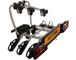 Fietsendrager Trekhaak - Fietsdrager Bagagedrager - Fietsen Vervoeren - Kantelbaar Toegang - 3 Fietsen 51 kg - Zwart Zilver