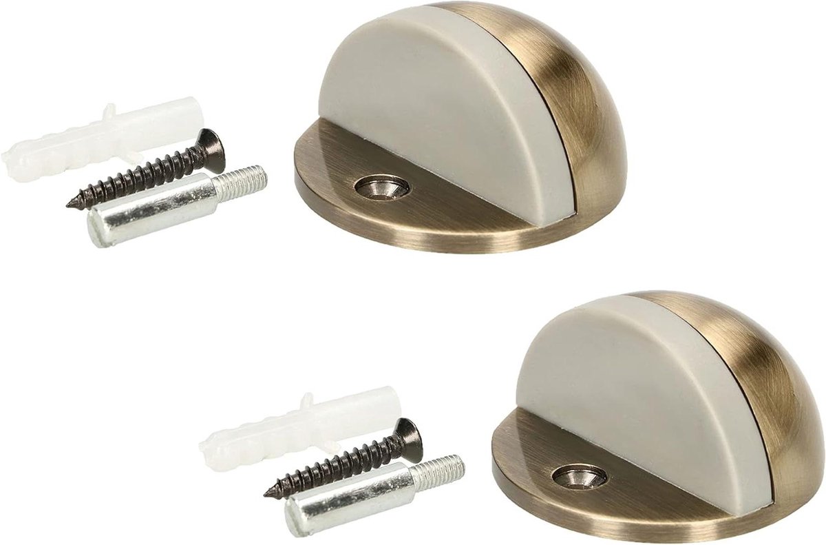 Vloerstopper Deur - Deurstopper Deurstop - Bescherming Muren - Met Rubberlaag - 45x25 mm - Patina