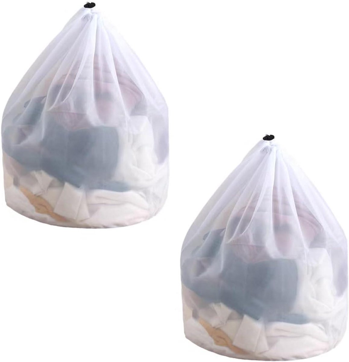 Wasnetten Set - Wasknijpers Zakken - Kleding Beschermen - Fijnmazig Gaas - 40 x 30 cm - Wit