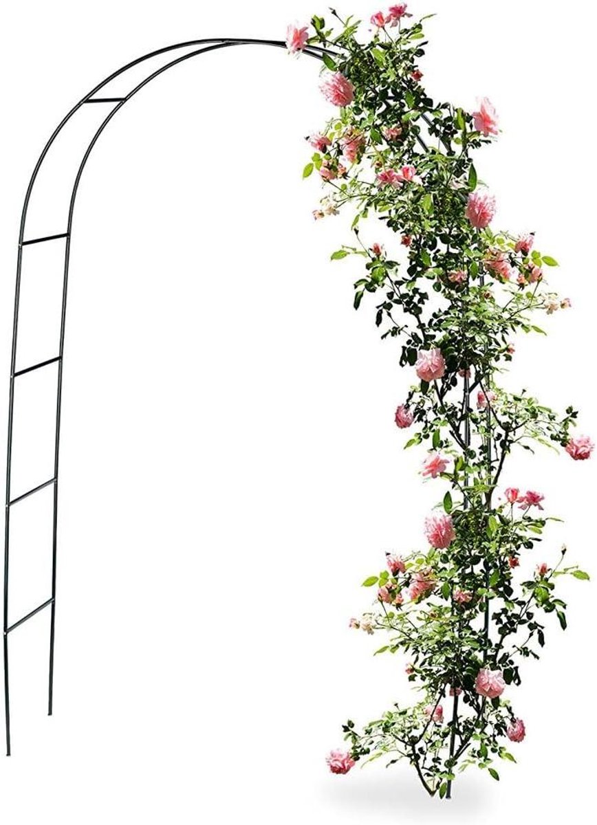 Rozenboog Metaal - Klimplantboog Tuinboog - Tuin Decoratie - Gepoedercoat Weerbestendig - 140 x 35 x 240 cm - Donkergroen