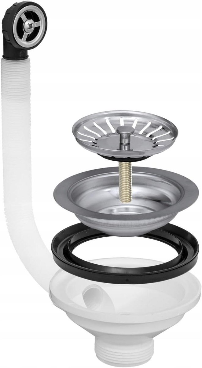 Keuken Zoutbak - Afvoerzeef Keuken - Voorkom Verstopping - Met Overloop - 115 mm - Polished
