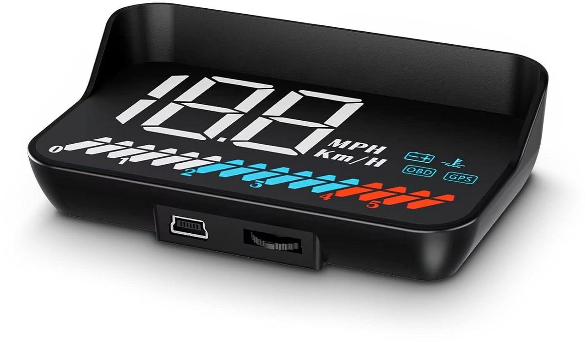 Head Up Display Auto - HUD Snelheidsmeter - Veilig Rijden - Dubbel Systeem - 3.5 inch - Zwart