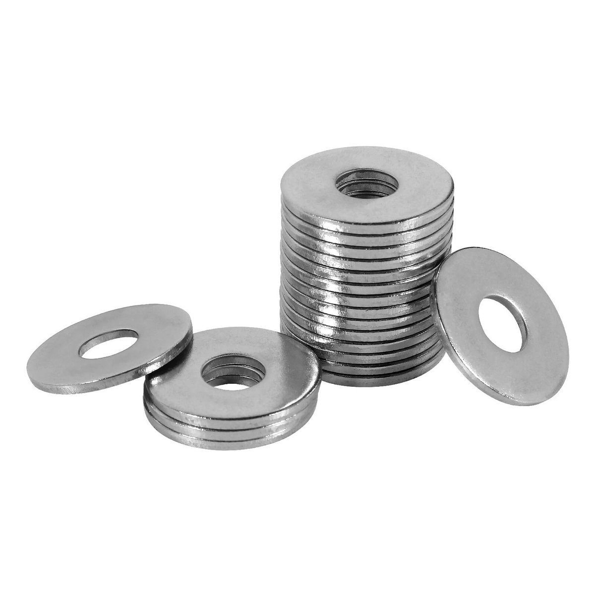 sluitringen M4 groot, sluitringen roestvrij staal A2 V2A 304, carrosserieringen DIN9021 / ISO7093, sluitring M4 x 12 mm 100 stuks, metalen ringen voor schroeven en moeren schroefdraadstang