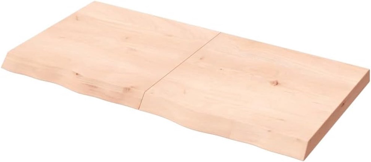 Tafelblad Eikenhout - Houten blad Blad op maat - Tafel Opknappen - Handgemaakt met natuurlijke rand - 120x60x6 cm - Onbehandeld