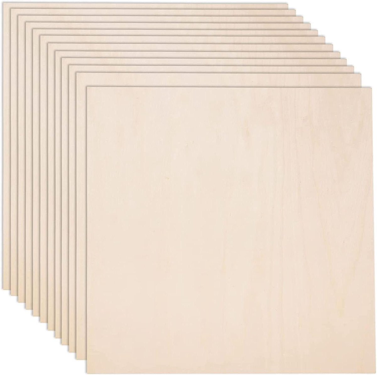 Lindehouten Platen - Multiplex Vierkanten - Hobby Ambachten - Gladde Oppervlakken - 36 Stuks 3mm - Naturel