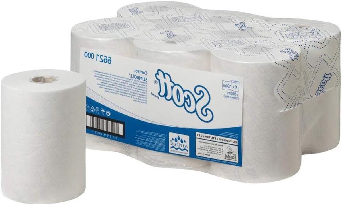 Papieren Handdoek Rollen - Zachte Keukenrol - Handen Drogen - Hoge Absorptie - 6 Rollen - Wit