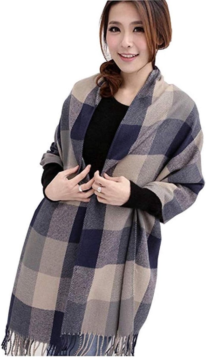 heekpek Dames geruit oversized kasjmier sjaal lange zachte wraps dames geruit oversized sjaal lange sjaal voor herfst en winter