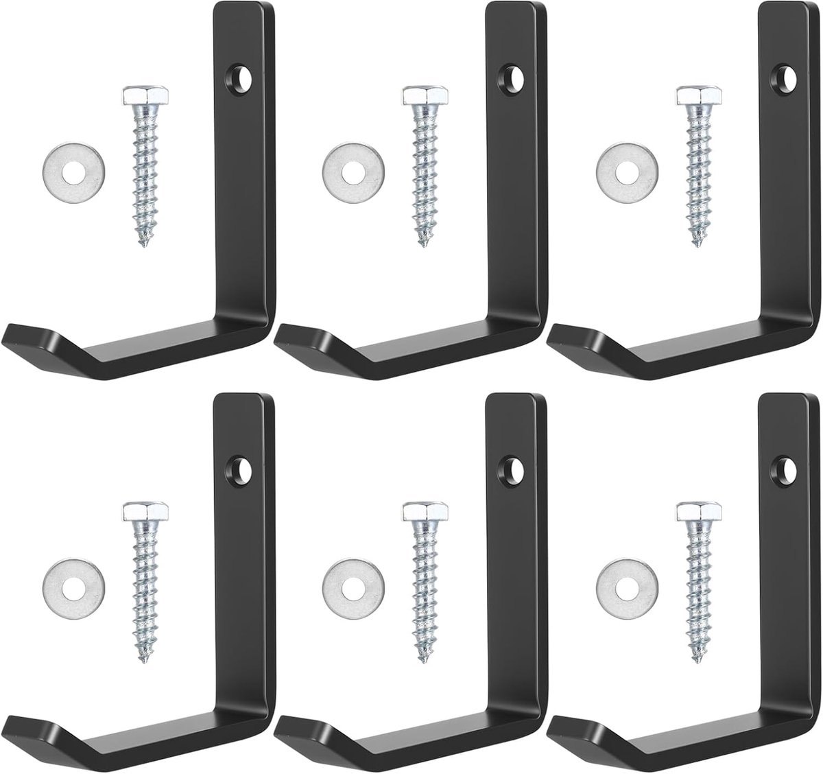 Haken voor het ophangen van zware garagehaken voor opslag, aan de muur gemonteerde J-vormige gereedschapshaak voor thuis gym elektrisch gereedschap ladderschuur tuingereedschap hanger haak