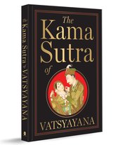 Livre intitulé 'The Kama Sutra of Vatsyayana'. La couverture est noire avec des lettres dorées et une image circulaire d'un homme et d'une femme moghols.