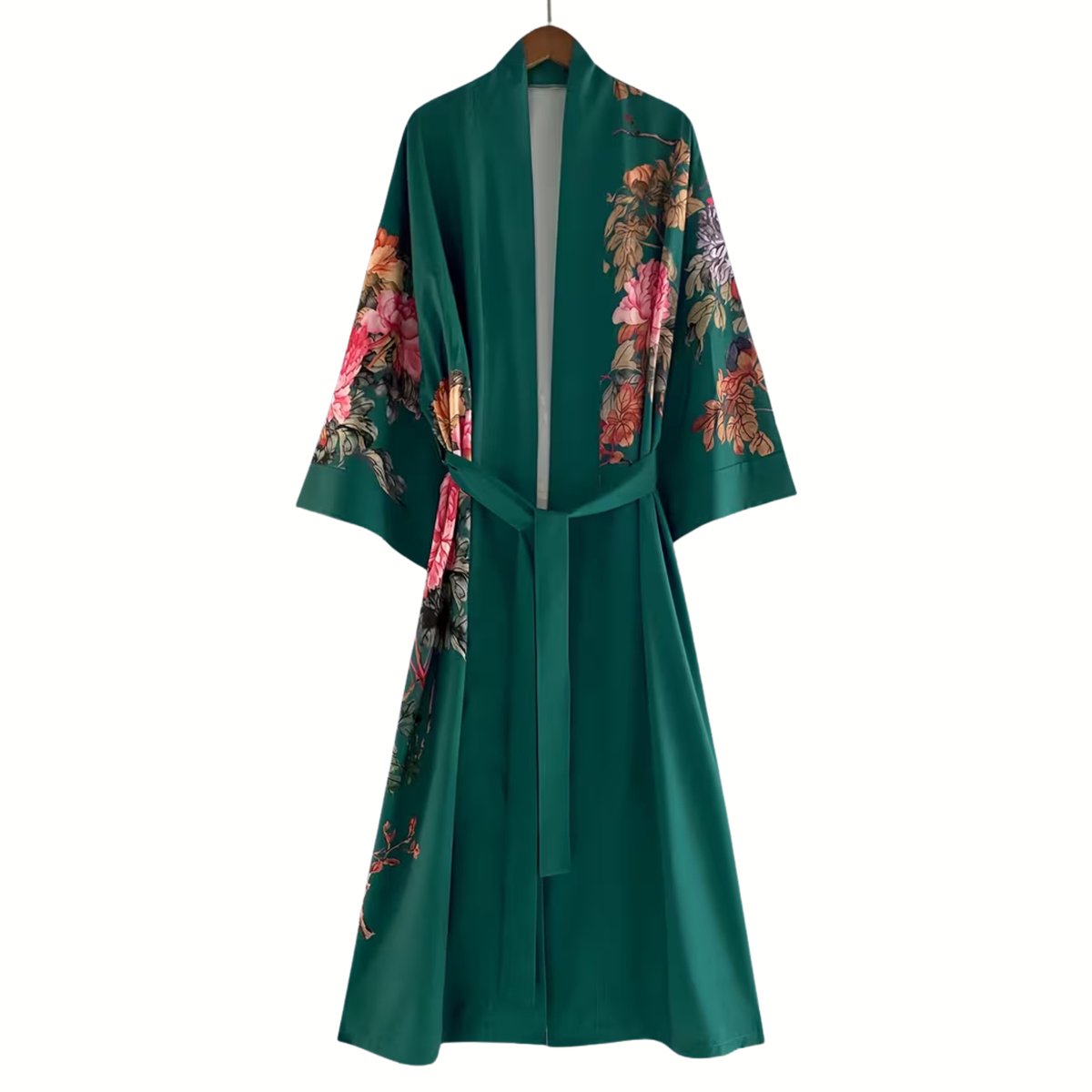 Currero Satijnen Badjas Dames - Kimono - Kamerjas - Satijn - Ochtendjas - Duster - Pyjama - Malachietgroen Malachiet Groen
