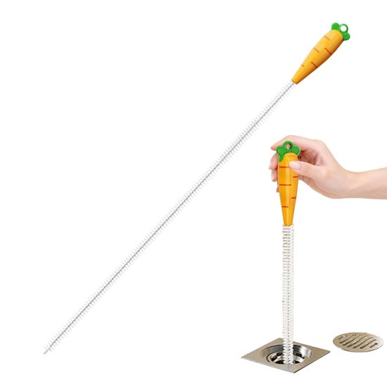 Afvoerborstel - Slangbescherming met spiraalborstel - Haarstop borstel - Voor riool-, toilet, station, school, camper, slaapzaal, appartement, huis — afbeelding 5