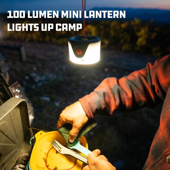Mini Camping Lantaarn - Hanglamp Outdoor - Kamperen Verlichting - Compact Miniformaat - 635 x 21 cm - Zwart — afbeelding 5