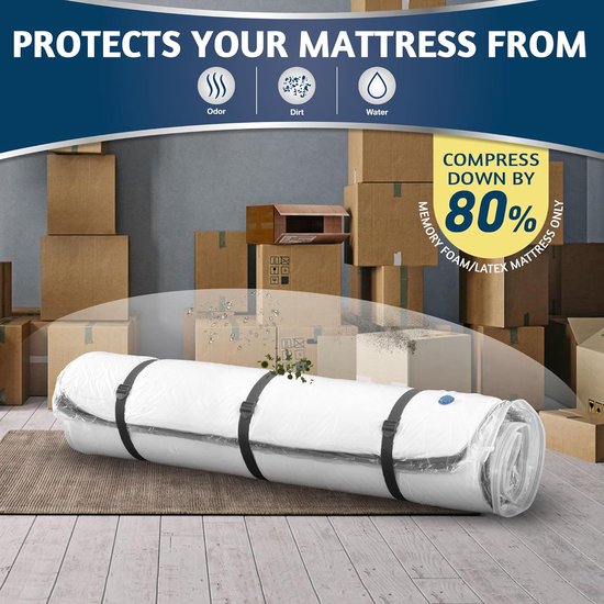 Vacuüm Matraszak - Matras Opbergzak - Matras Opslag - 80% Ruimtebesparing - Tot 14 inch dik - Rood — afbeelding 3