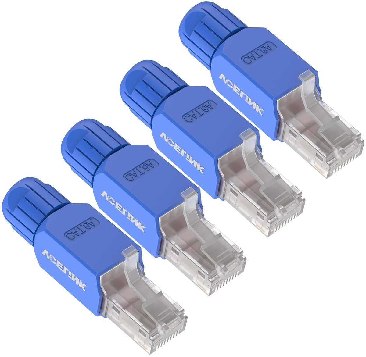 RJ45 Toolless Plug - Netwerk Connector LAN Plug - Netwerk Installatie - Gereedschapsloze Installatie - Pack van 4 - Transparant