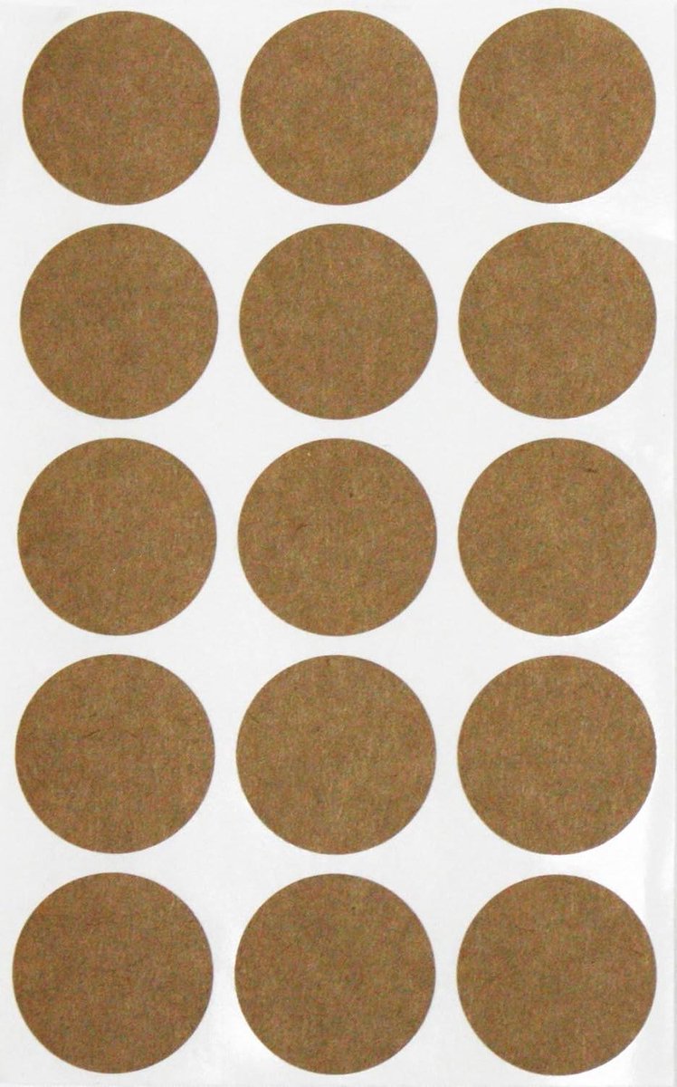 Bruine Ronde Labels - Sticker Labels Cirkel Stickers - Sorteren en Labelen - Semi-Glanzende Afwerking - 30mm - Kraft Bruin