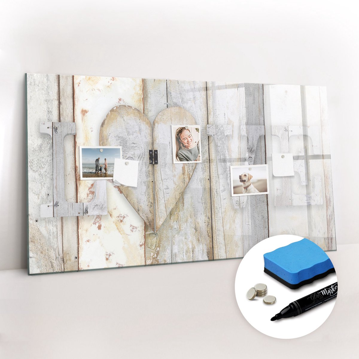 Tulup Whitebord - Neon liefdesbord - 120 x 60 cm - Grijs Magneetbord Rechthoekig - Gratis 5 Sterke Magneten + Whiteboard Marker & Wisser - Decoratief Magnetisch Bord - Magnetic Board - Productiviteit Tools