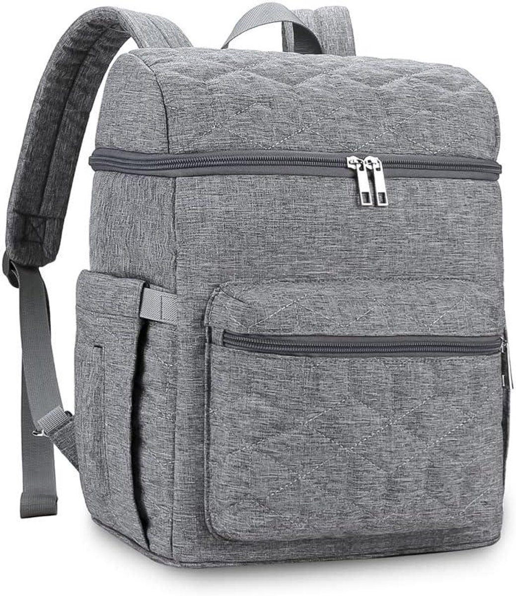 Multifunctionele Luiertas - Mama Tas Rugzak - Babyverzorging Onderweg - Waterdichte Stof - 30 x 17 x 35 cm - Grijs
