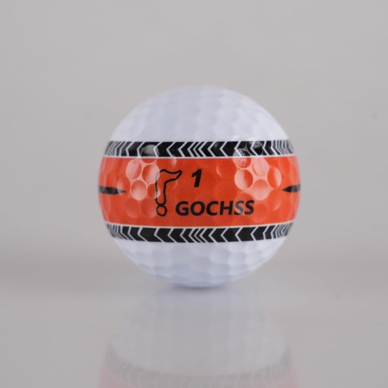 Golfballen - PU Golfballen - Golfen op de baan - 332 dimples - 20 stuks - Oranje doellijn — afbeelding 3