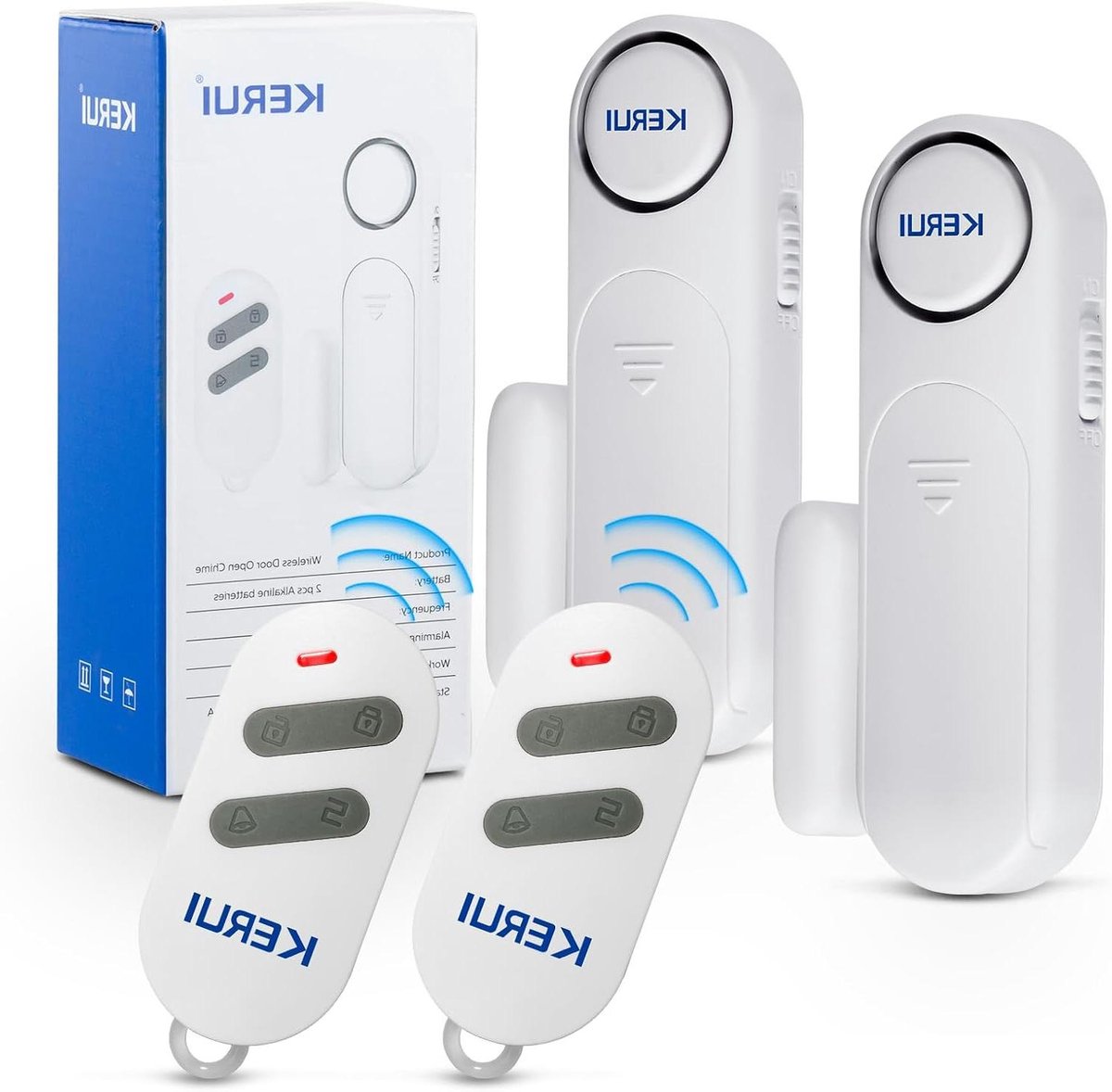 Deuralarm Raamalarm - Diefstalalarm Sensor - Huis Beveiligen - 120 dB Luid Geluid - 11cm x 10cm x 4cm - Wit
