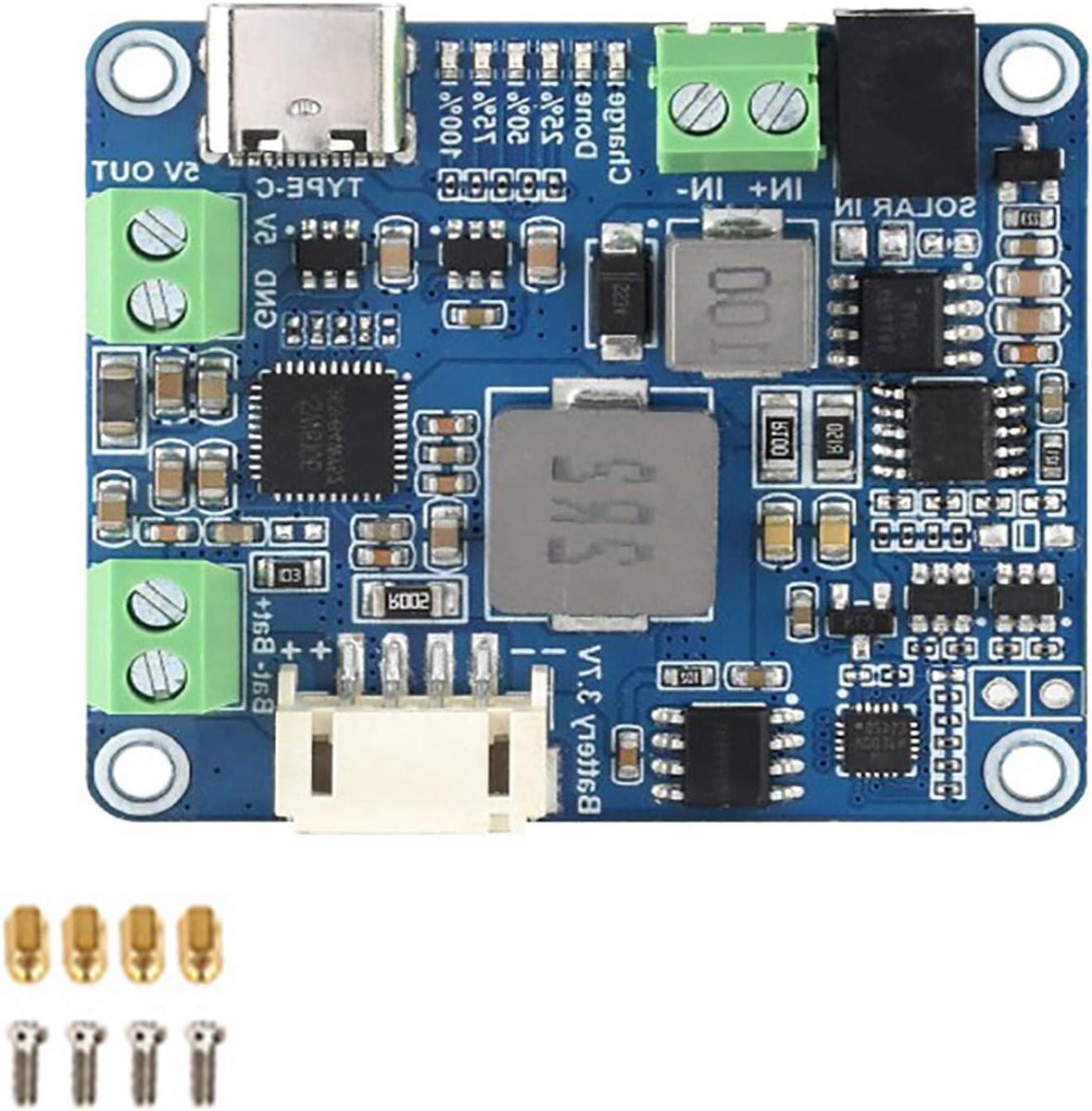 Solar Power Manager - Zonnepaneel Lader - Energie Beheer - MPPT Functie - 6-24V Input - Zwart