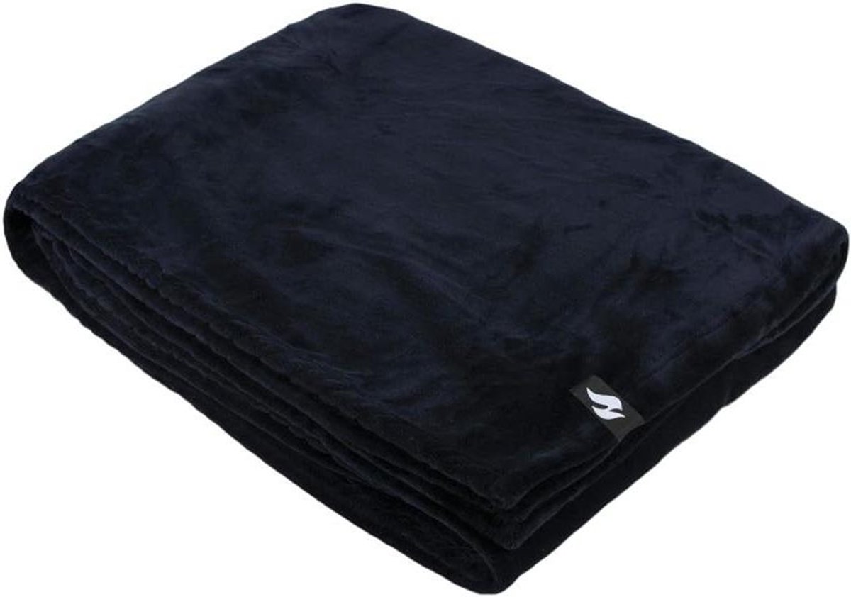 Luxe Fleece Deken - Warm Plaid - Gezellig Zitten - Heatweaver Technologie - 180 x 200 cm - Zwart