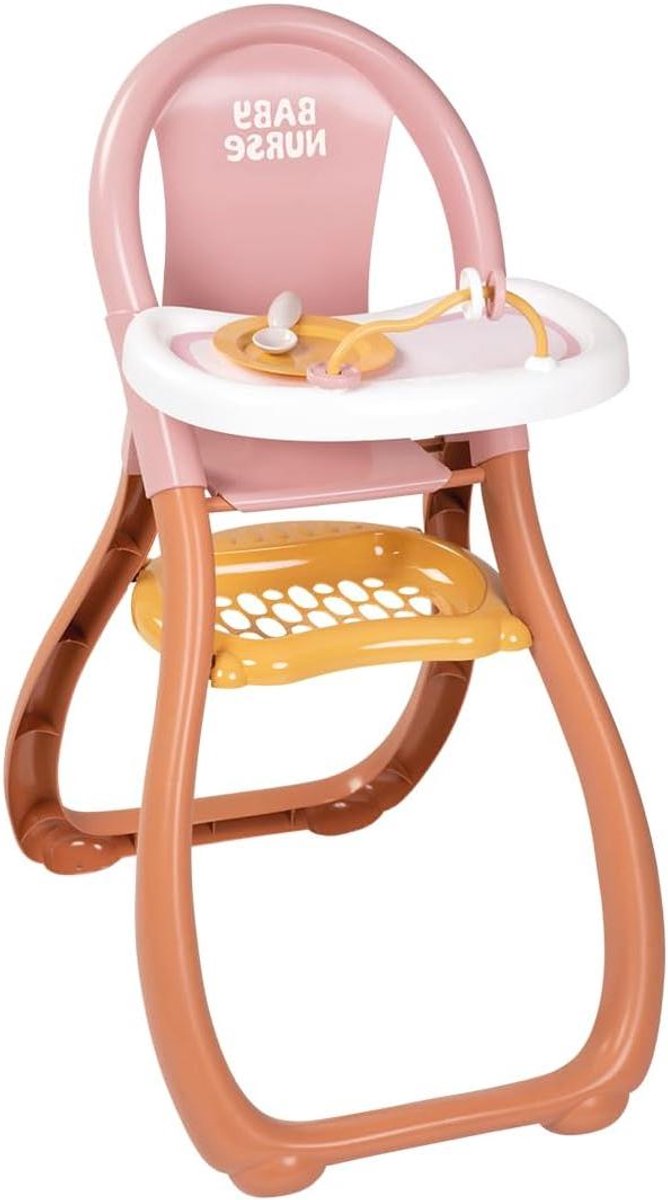 Poppen kinderstoel - Speelgoed eetstoel - Poppen verzorgen - Inclusief accessoires - Tot 42 cm - Roze
