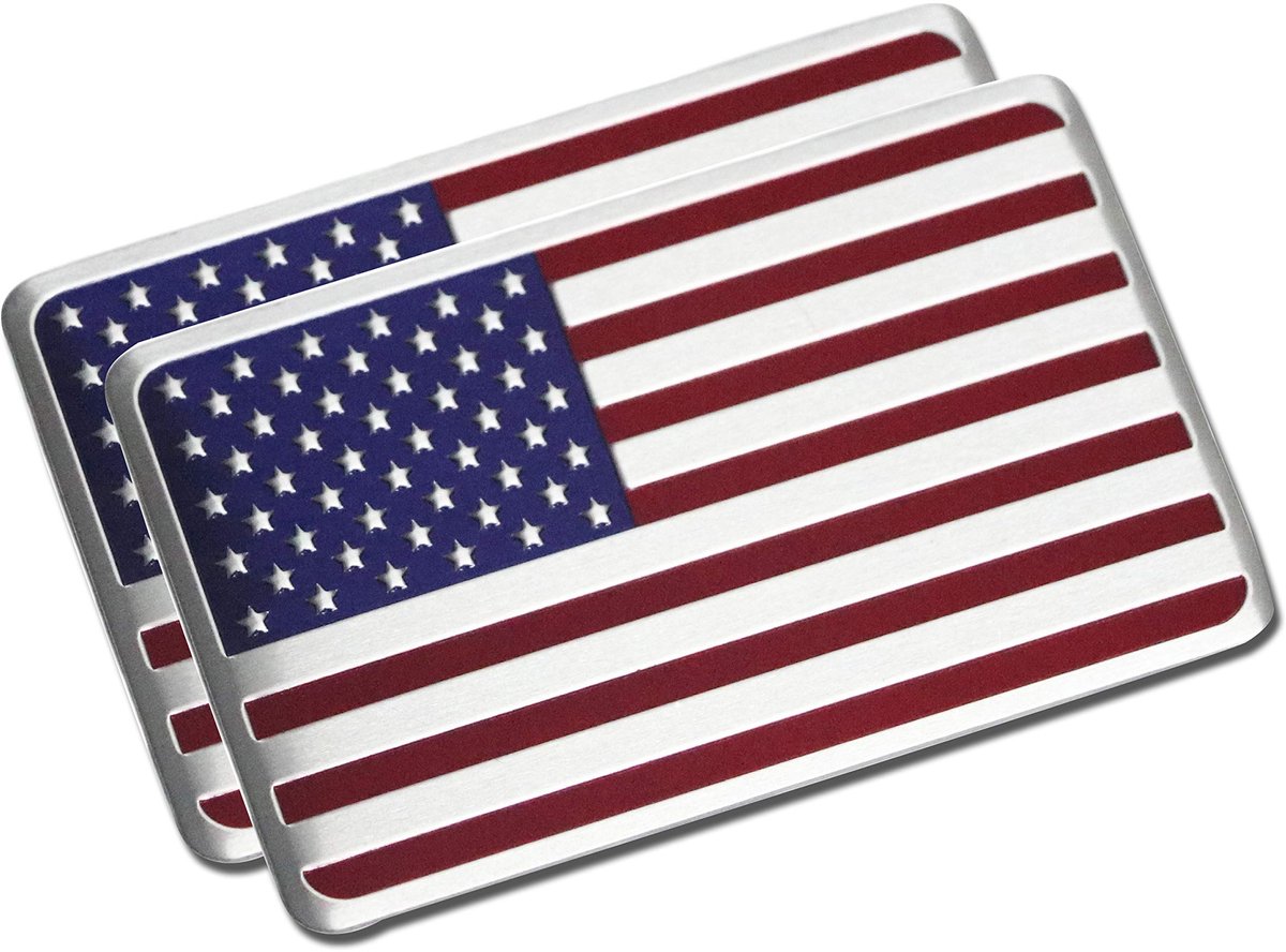 2 stuks USA Verenigde Staten badge aluminium metaal grafische stickers auto embleem sticker