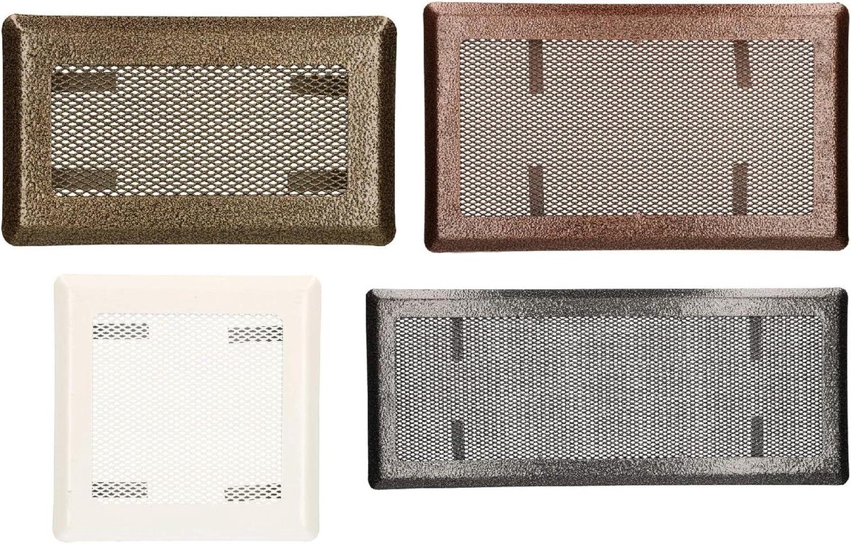Luchtrooster Metaal - Ventilatierooster Ovenrooster - Luchtregulatie - Antiek Design - 16 x 30 cm - Koper
