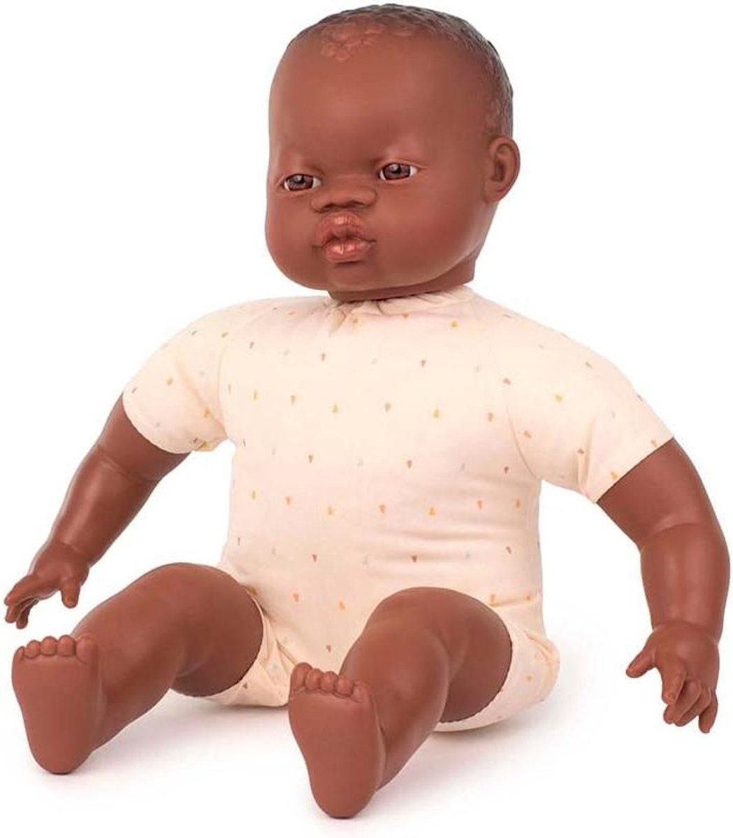 Babypop Zacht Lichaam - Pop Afrikaans - Kinderspel - Licht Geparfumeerd - 40 cm - Multicolor