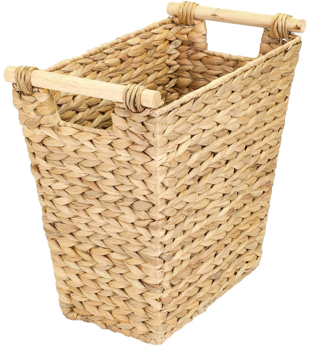 Prullenbak Kantoor - Opbergmand Gevlochten - Ruimte Besparen - Handgevlochten Waterhyacint - 36 x 19 x 33 cm - Natuurlijk