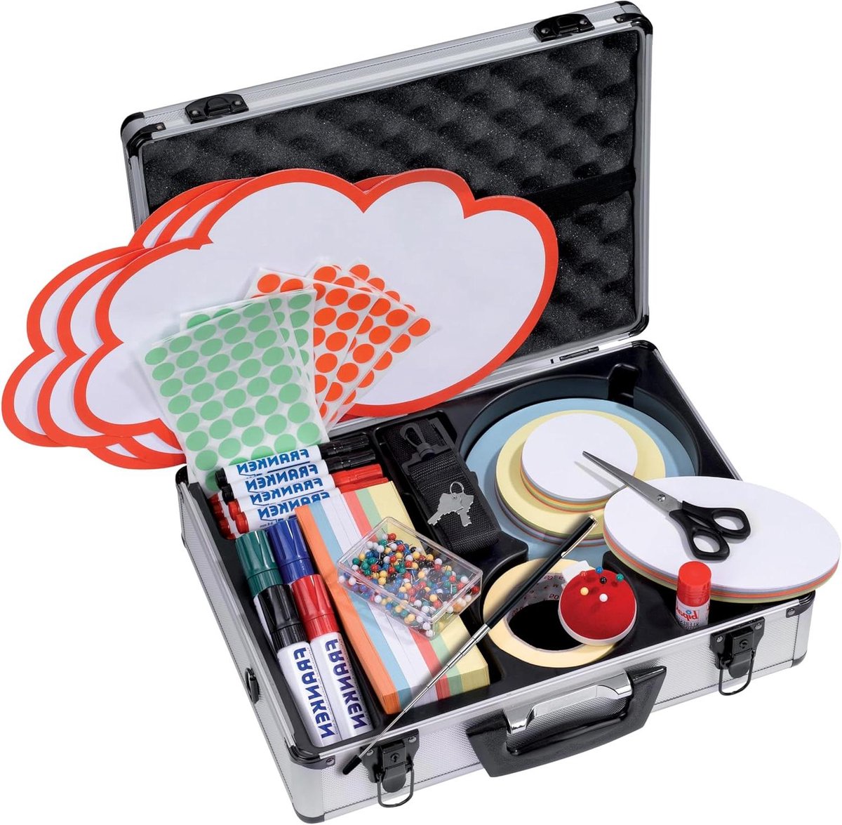 Moderatie Koffer - Briefcase Opbergkoffer - Documenten Opbergen - Kompakt Model - 445 x 345 x 135 cm - Zilver