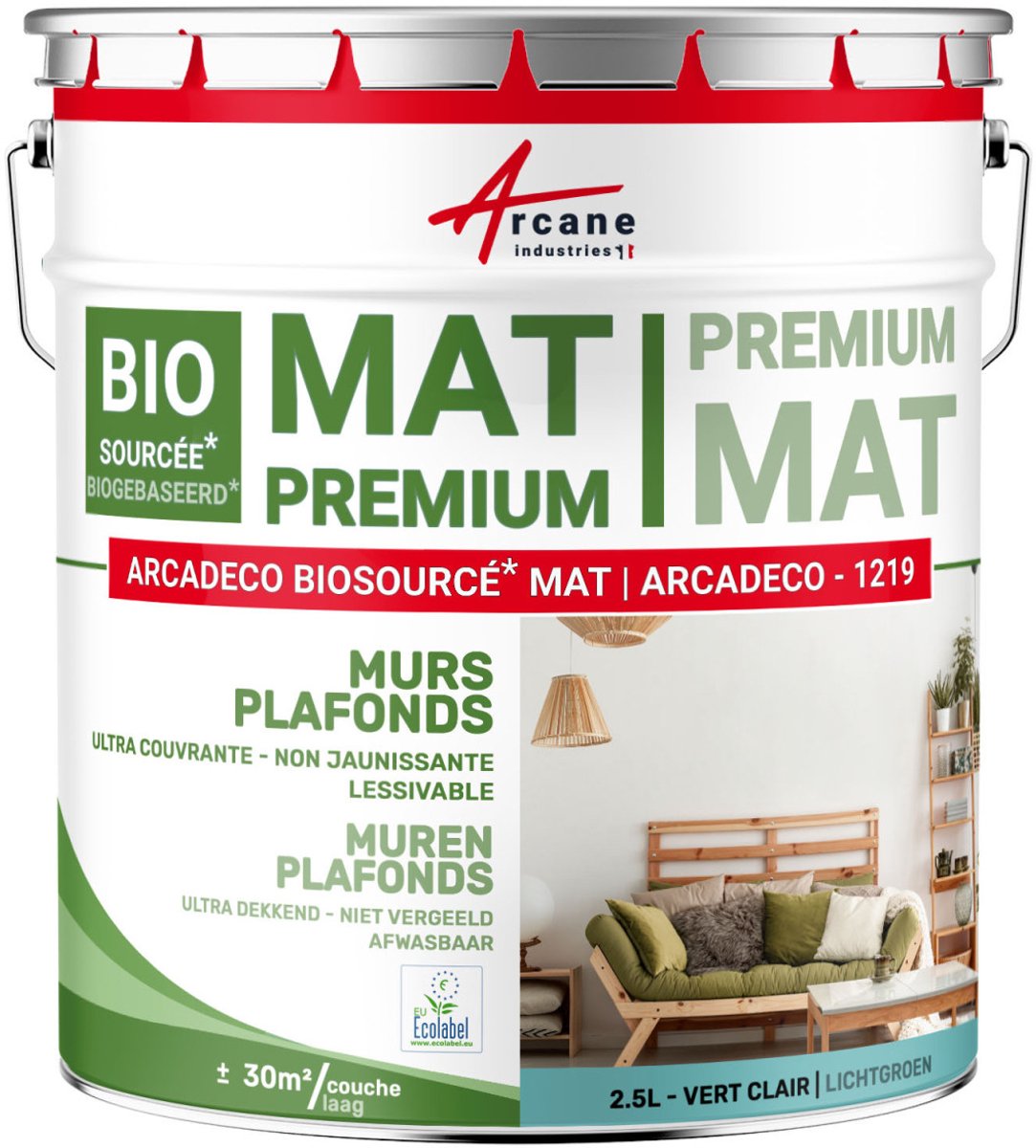 Matte muur- en plafondverf: ARCADECO - 1219