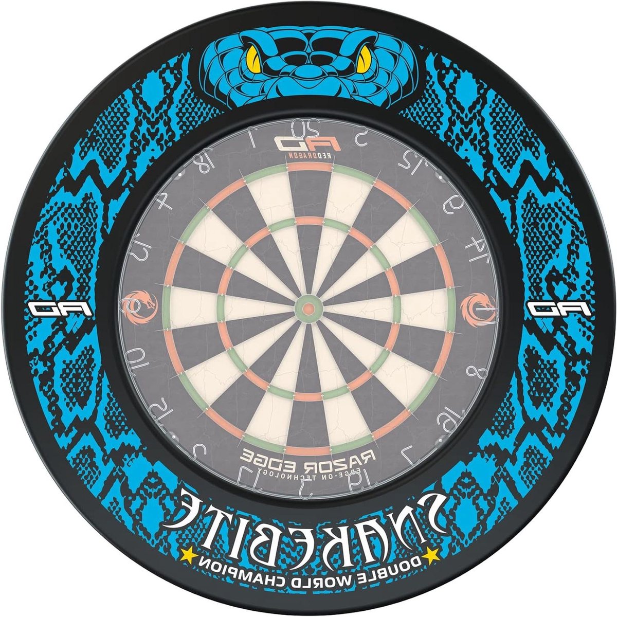 Dartbord Rand - Dartring Surround - Bescherming Dartbord - Snakebite DWC Design - 67.5 cm - Blauw