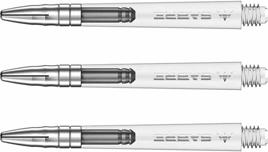 Dart Assen - Shafts Vluchten - Darts Spelen - Polycarbonaat met Aluminium - 36mm - Helder/Zilver van Dart — afbeelding 2