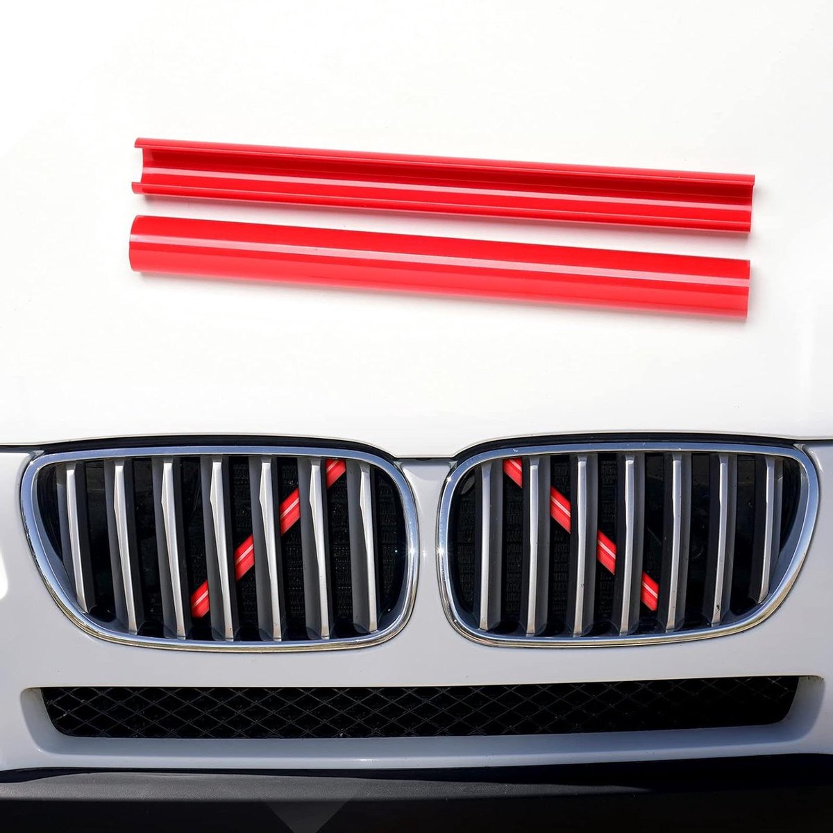 Grille Inzetstukken - Radiatorgrille Covers - Autostyling - ABS Kunststof - 32 x 3 x 3 cm - Rood