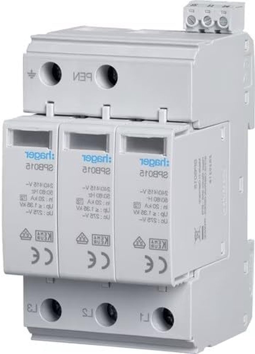 Verdeling Kast - Zekeringkast Opbouw - Elektrische Installatie - Met Overspanningsbeveiliging - 3-Rijen - Wit